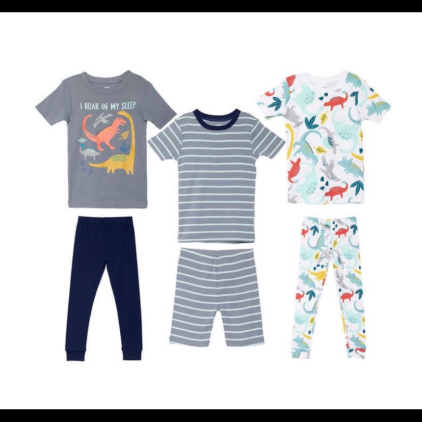 New Carter's Kids' 6-Piece Cotton Dinosaur Pj Pajama Set
